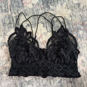 Free People Black Floral Lace Bralette